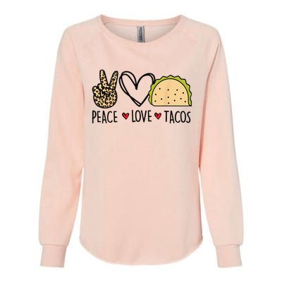 Peace Love Tacos Cinco De Mayo Gifts for Mexican Womens California Wash Sweatshirt