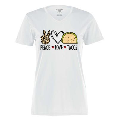 Peace Love Tacos Cinco De Mayo Gifts for Mexican Women's Momentum V-Neck T-Shirt