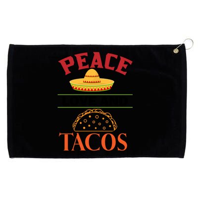 Peace Love Tacos Cute Taco Tuesday Mexican Food Lovers Grommeted Golf Towel