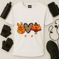 Peace Love Turkey Little Pilgrim Thanksgiving Performance Shirt