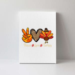 Peace Love Turkey Little Pilgrim Thanksgiving Canvas