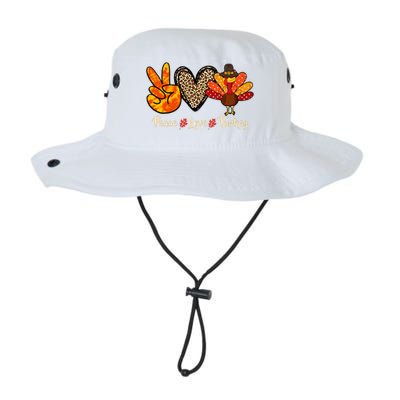 Peace Love Turkey Little Pilgrim Thanksgiving Legacy Cool Fit Booney Bucket Hat