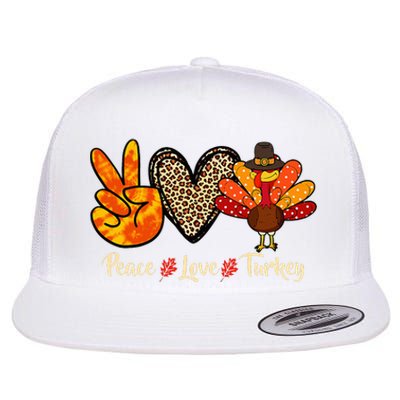 Peace Love Turkey Little Pilgrim Thanksgiving Flat Bill Trucker Hat