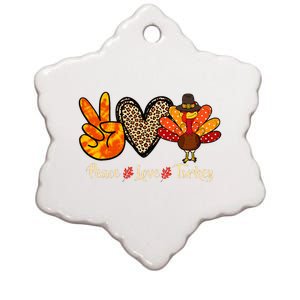 Peace Love Turkey Little Pilgrim Thanksgiving Ceramic Star Ornament