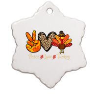 Peace Love Turkey Little Pilgrim Thanksgiving Ceramic Star Ornament