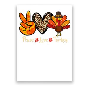 Peace Love Turkey Little Pilgrim Thanksgiving Poster