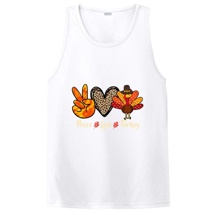 Peace Love Turkey Little Pilgrim Thanksgiving PosiCharge Competitor Tank
