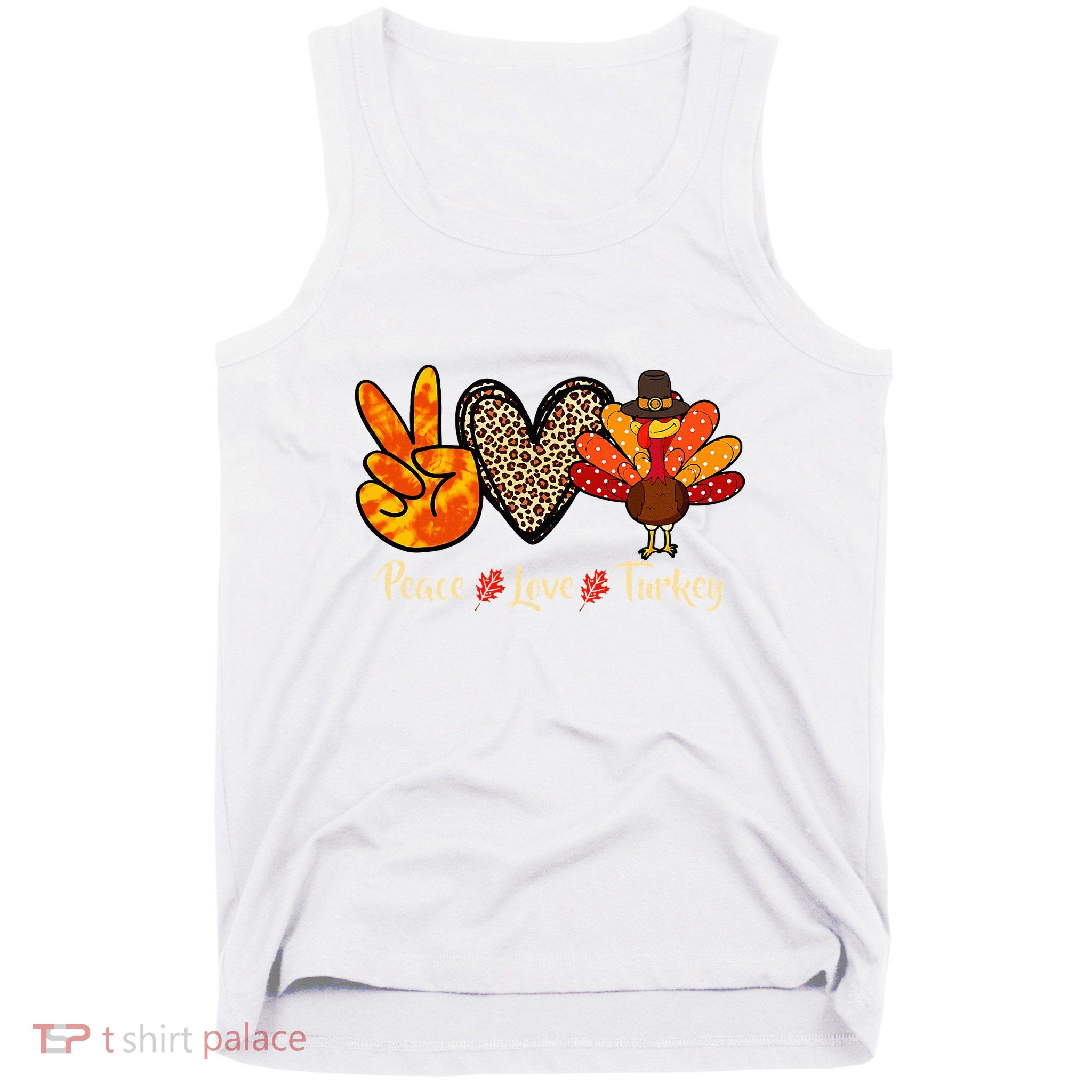 Peace Love Turkey Little Pilgrim Thanksgiving Tank Top