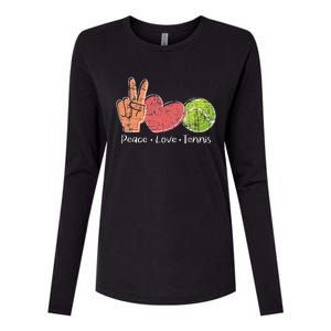 Peace Love Tennis Tournament Player Womens Cotton Relaxed Long Sleeve T-Shirt