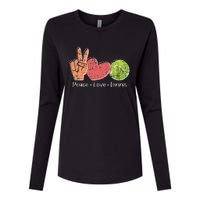 Peace Love Tennis Tournament Player Womens Cotton Relaxed Long Sleeve T-Shirt