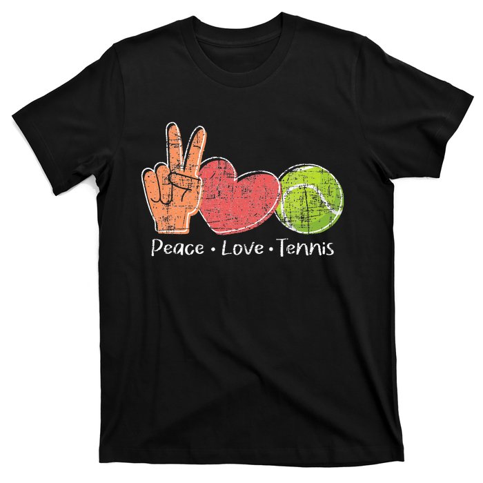 Peace Love Tennis Tournament Player T-Shirt