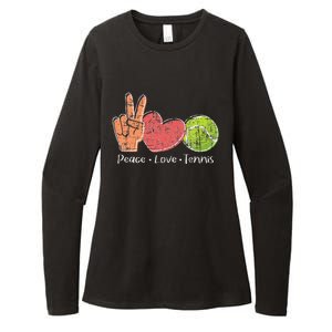 Peace Love Tennis Tournament Player Womens CVC Long Sleeve Shirt