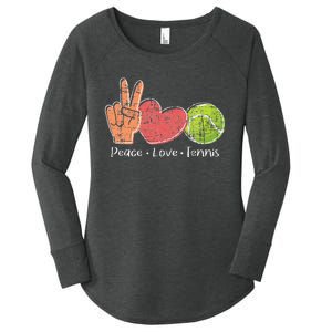 Peace Love Tennis Tournament Player Women's Perfect Tri Tunic Long Sleeve Shirt