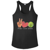 Peace Love Tennis Tournament Player Ladies PosiCharge Competitor Racerback Tank