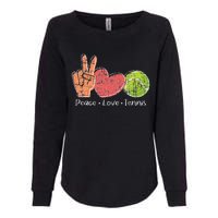 Peace Love Tennis Tournament Player Womens California Wash Sweatshirt