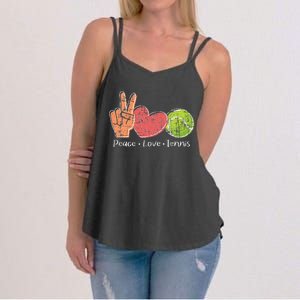 Peace Love Tennis Tournament Player Women's Strappy Tank