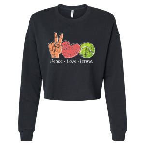 Peace Love Tennis Tournament Player Cropped Pullover Crew