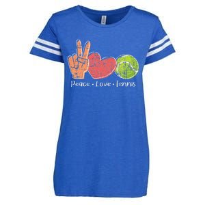 Peace Love Tennis Tournament Player Enza Ladies Jersey Football T-Shirt