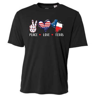 Peace Love Texas Flag Grown Souvenirs Cooling Performance Crew T-Shirt