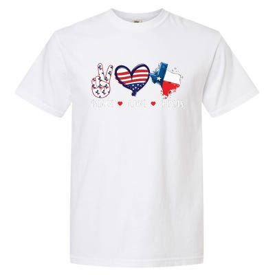 Peace Love Texas Flag Grown Souvenirs Garment-Dyed Heavyweight T-Shirt