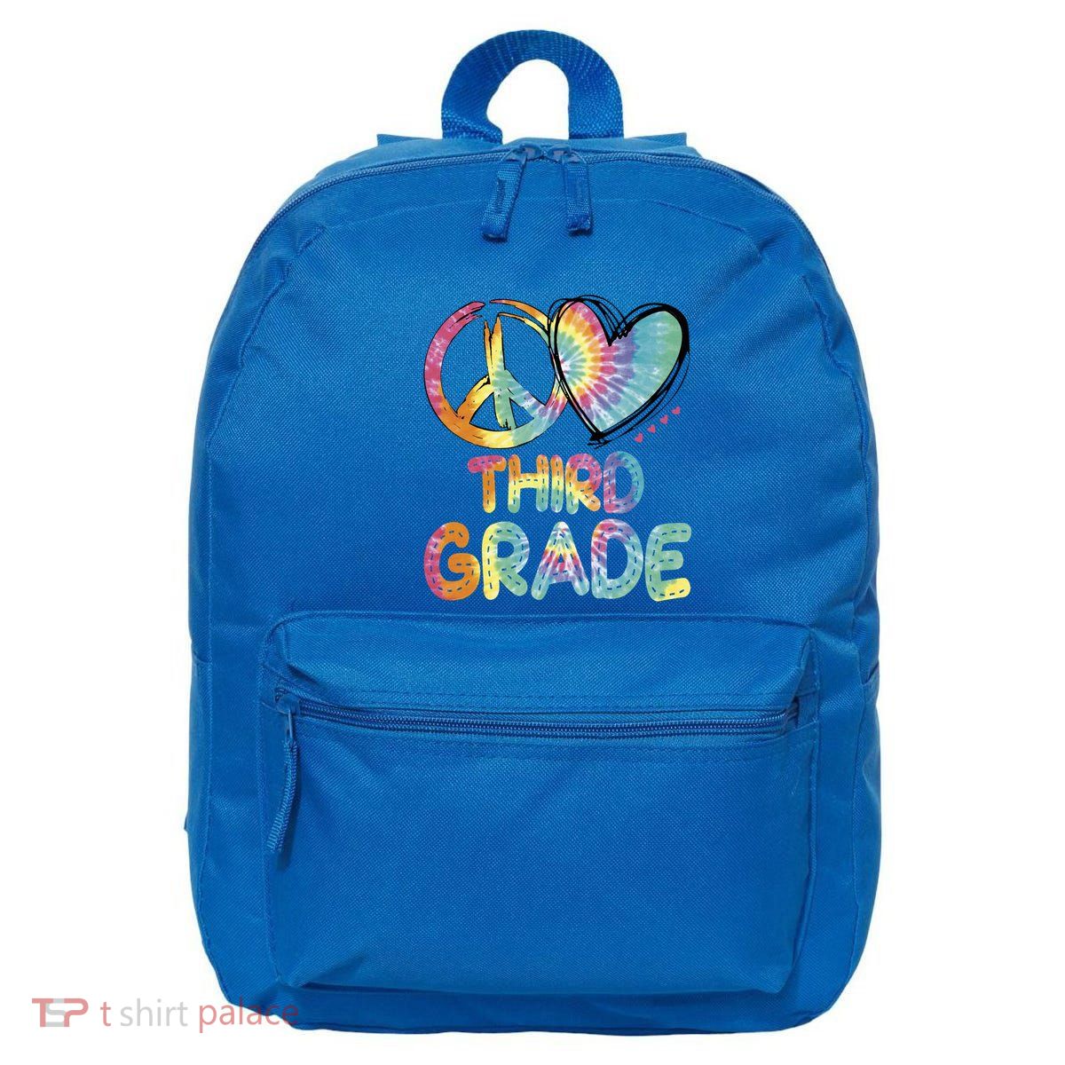 Peace Love Third Grade Funny Tie Dye Hello Third Grade Gift 16 in Basic Backpack