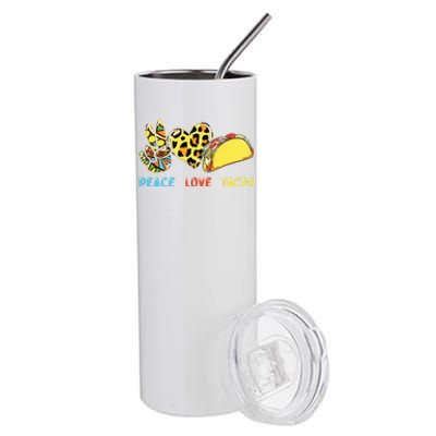 Peace Love Tacos Cute Taco Tuesday Mexican Food Lovers Stainless Steel Tumbler