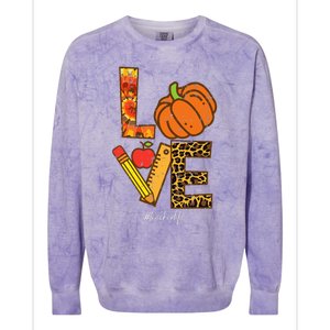 Pumpkin Love Teacher Life Thanksgiving Fall  Colorblast Crewneck Sweatshirt