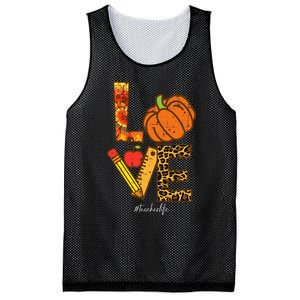 Pumpkin Love Teacher Life Thanksgiving Fall  Mesh Reversible Basketball Jersey Tank