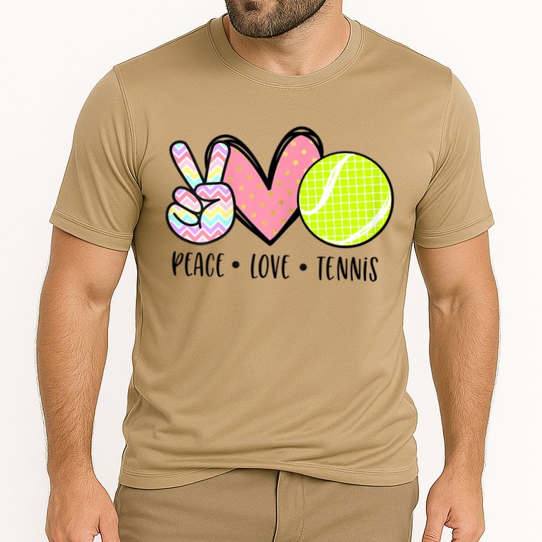 Peace Love Tennis Cute For Teen Little Girl Cooling Performance Crew T-Shirt