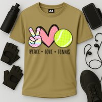 Peace Love Tennis Cute For Teen Little Girl Cooling Performance Crew T-Shirt