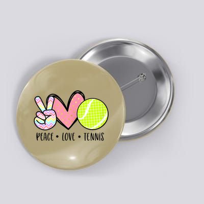 Peace Love Tennis Cute For Teen Little Girl Button