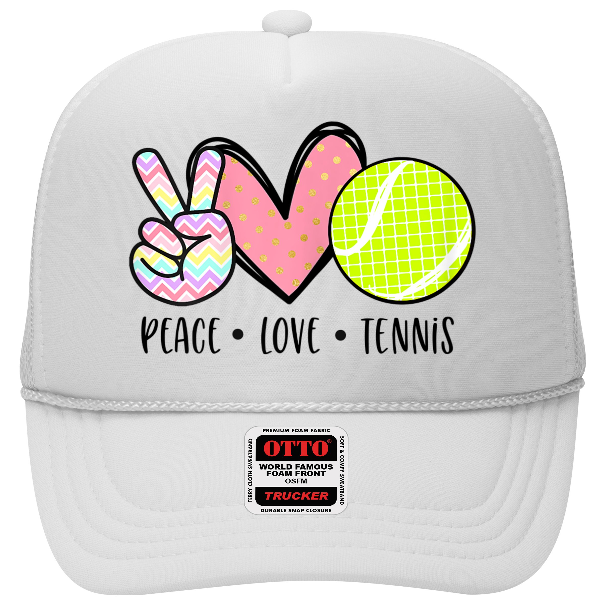 Peace Love Tennis Cute For Teen Little Girl Hat