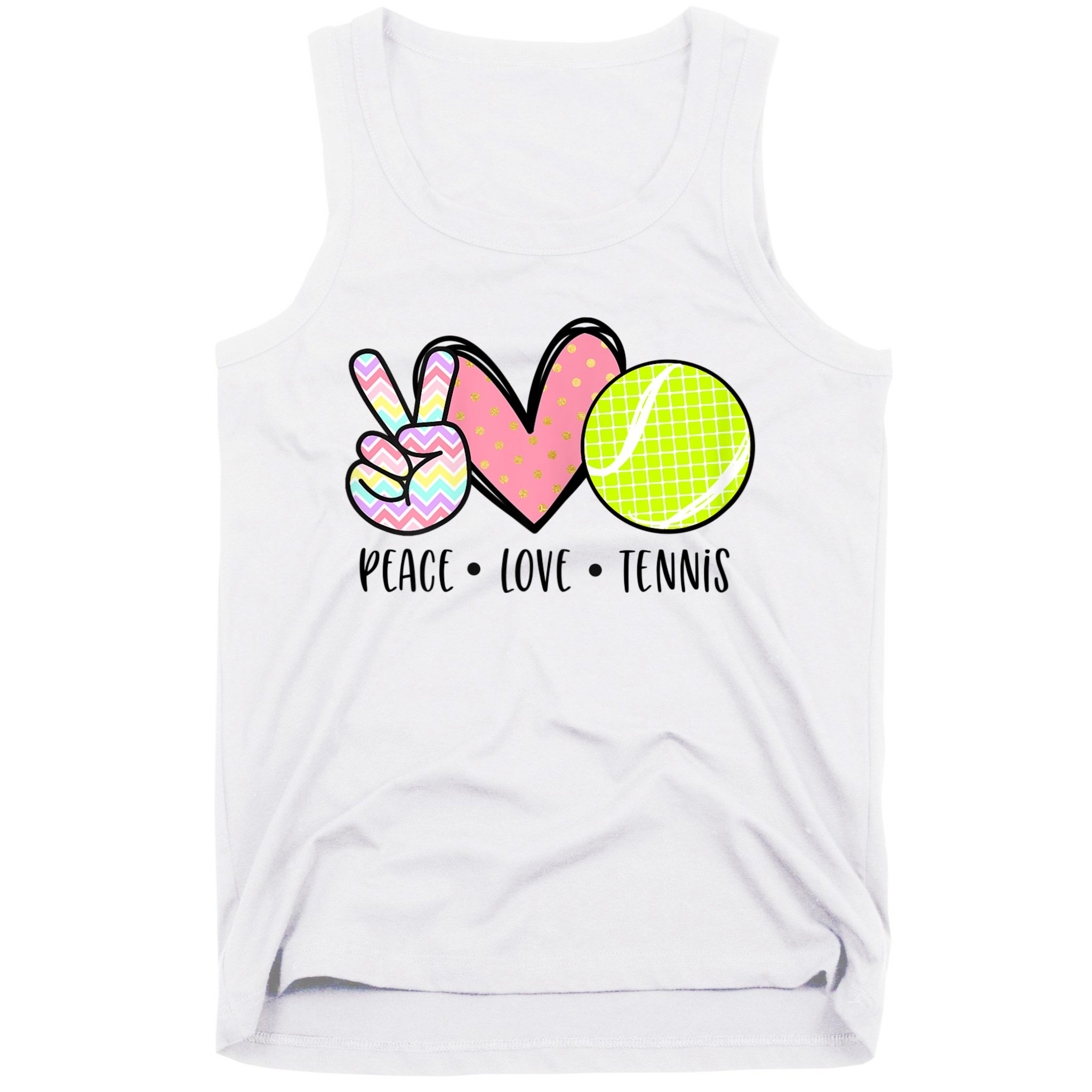 Peace Love Tennis Cute For Teen Little Girl Tank Top
