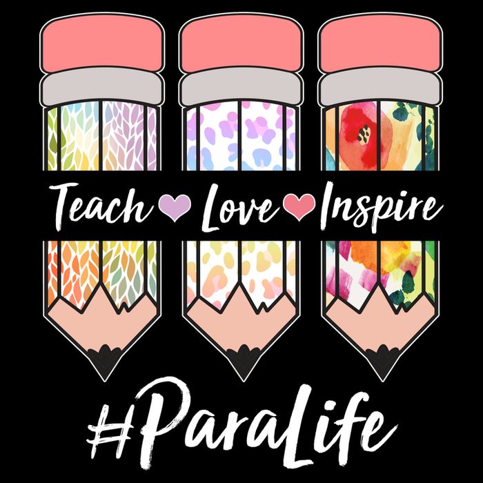 #Para Life Teach Love Inspire Cute Colorful Pencils Drawstring Bag