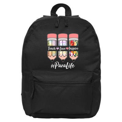 #Para Life Teach Love Inspire Cute Colorful Pencils 16 in Basic Backpack
