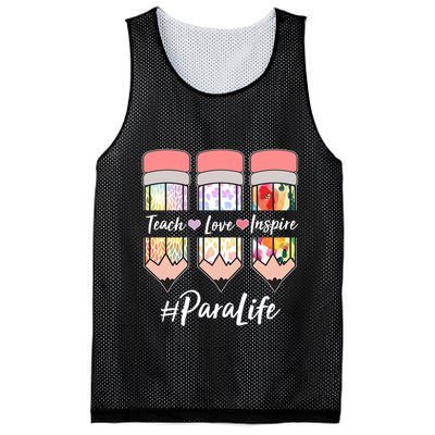 #Para Life Teach Love Inspire Cute Colorful Pencils Mesh Reversible Basketball Jersey Tank