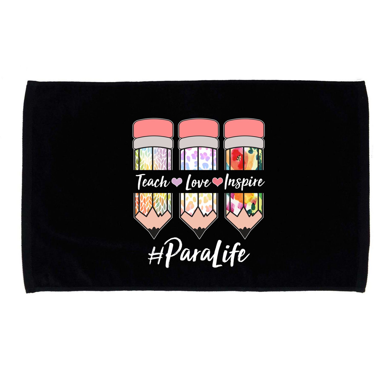#Para Life Teach Love Inspire Cute Colorful Pencils Microfiber Hand Towel