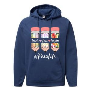 #Para Life Teach Love Inspire Cute Colorful Pencils Performance Fleece Hoodie