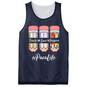 #Para Life Teach Love Inspire Cute Colorful Pencils Mesh Reversible Basketball Jersey Tank