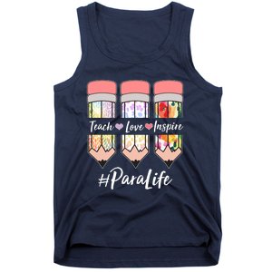 #Para Life Teach Love Inspire Cute Colorful Pencils Tank Top