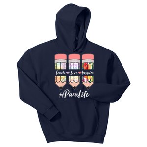 #Para Life Teach Love Inspire Cute Colorful Pencils Kids Hoodie