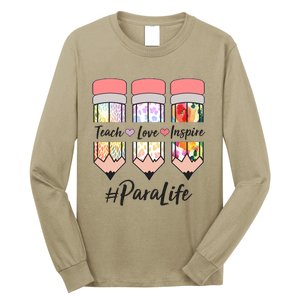 #Para Life Teach Love Inspire Cute Colorful Pencils Long Sleeve Shirt