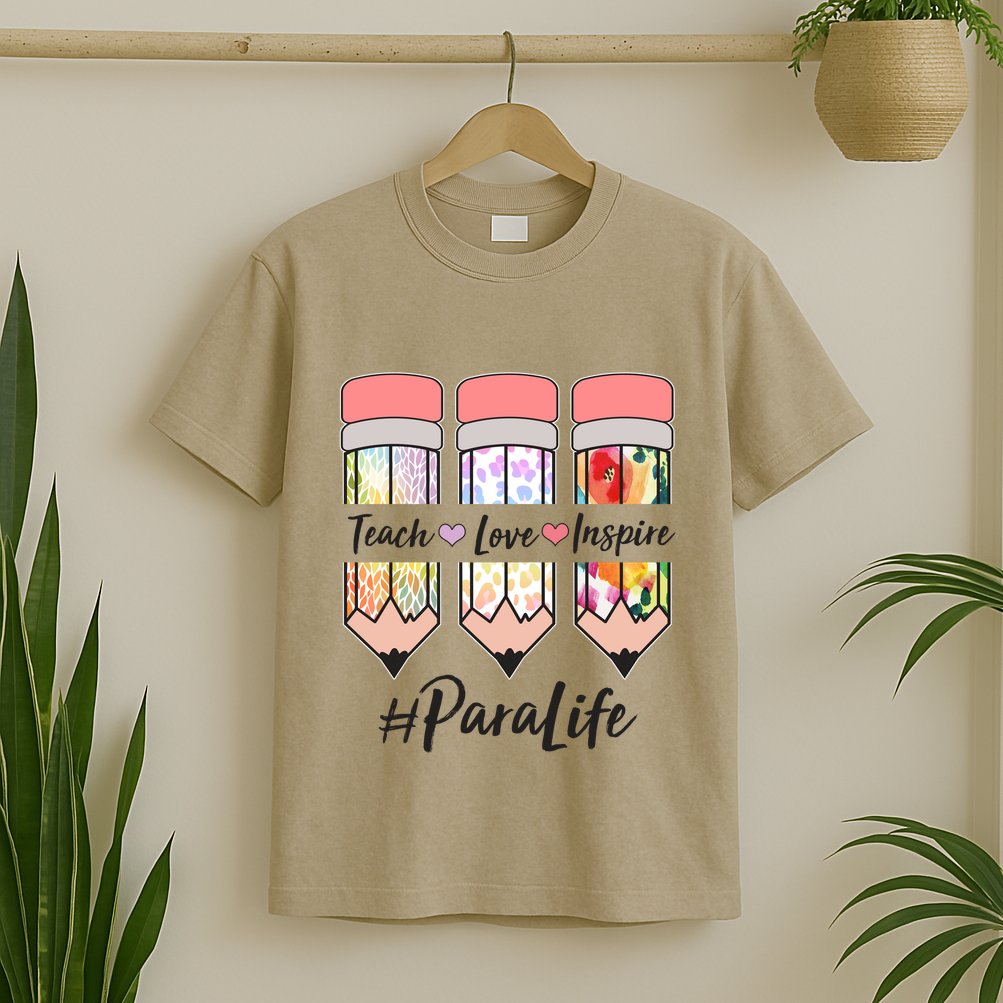 #Para Life Teach Love Inspire Cute Colorful Pencils T-Shirt