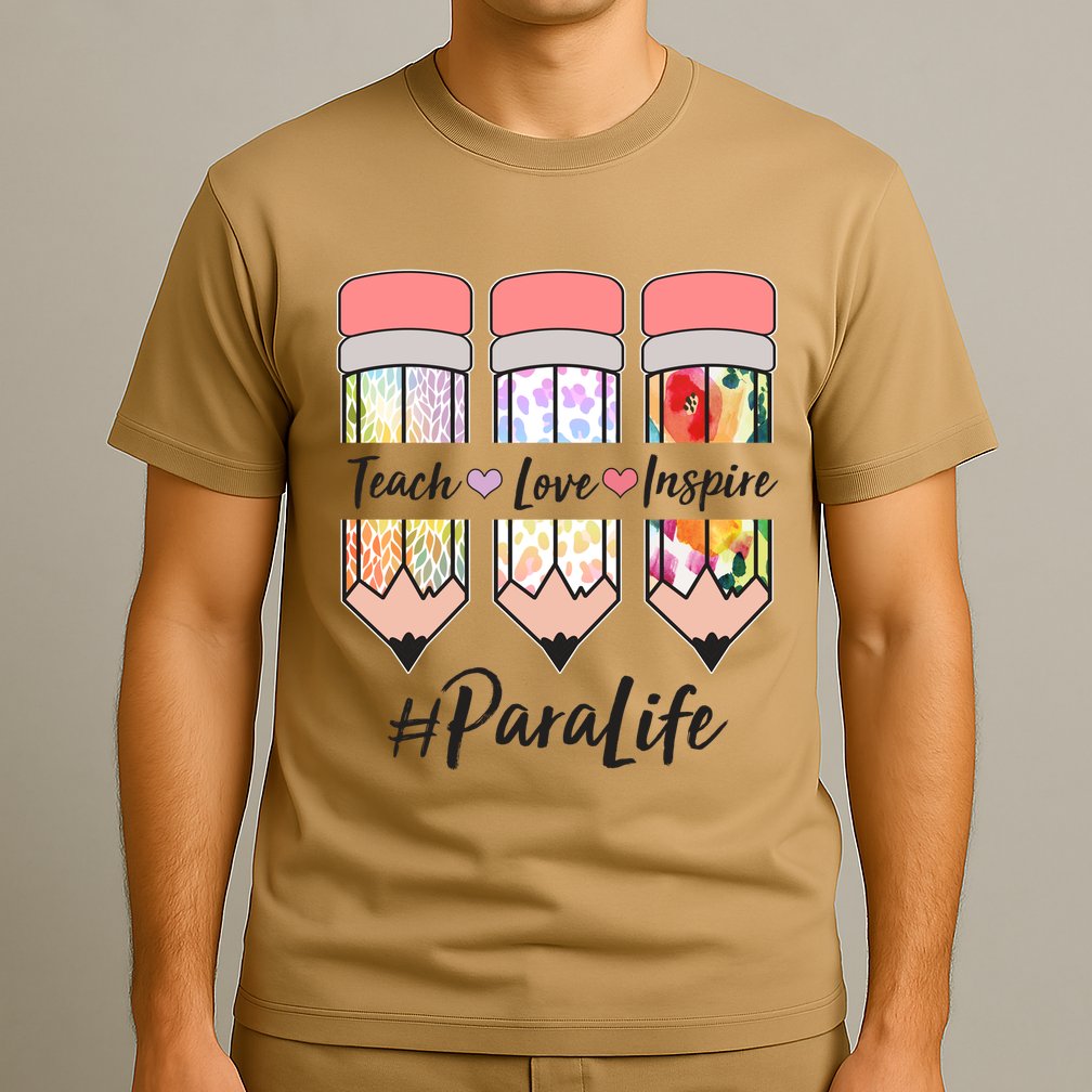 #Para Life Teach Love Inspire Cute Colorful Pencils T-Shirt