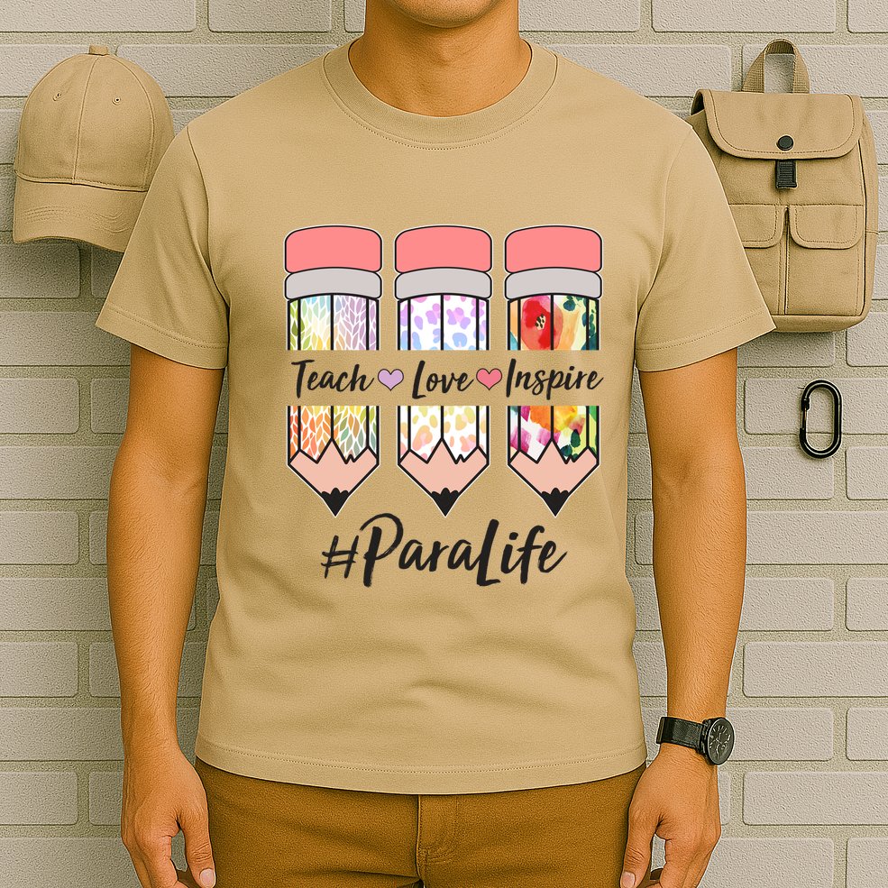 #Para Life Teach Love Inspire Cute Colorful Pencils T-Shirt