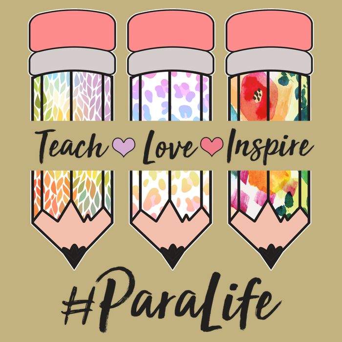 #Para Life Teach Love Inspire Cute Colorful Pencils T-Shirt