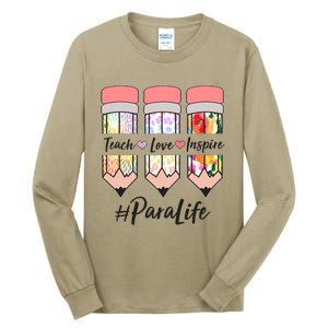 #Para Life Teach Love Inspire Cute Colorful Pencils Tall Long Sleeve T-Shirt