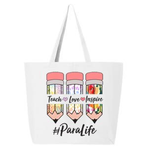 #Para Life Teach Love Inspire Cute Colorful Pencils 25L Jumbo Tote