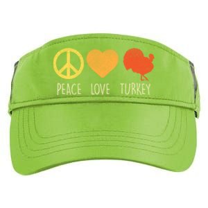 Peace Love Turkey Funny Thanksgiving Day Hippie Hippy Gift Adult Drive Performance Visor