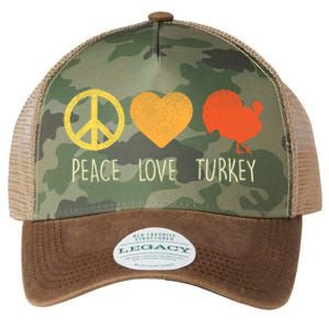 Peace Love Turkey Funny Thanksgiving Day Hippie Hippy Gift Legacy Tie Dye Trucker Hat